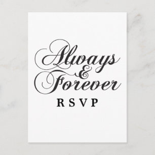 Carte postale RSVP Ebony Always & Forever Wedding