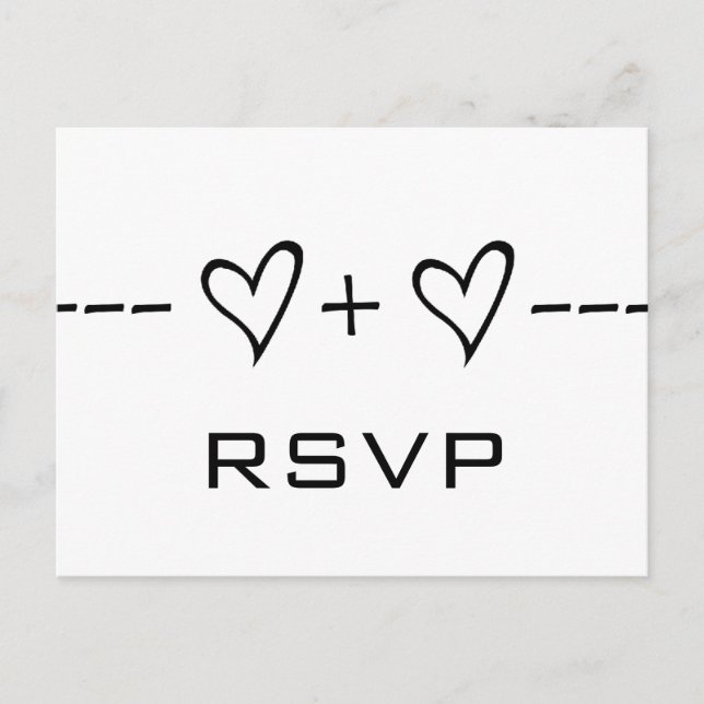 Carte postale RSVP Ebony Heart Equation (Devant)