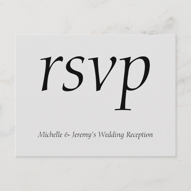 Carte postale "rsvp" Élégante & Respectueuse (Devant)