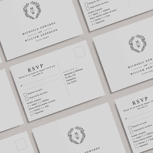 Carte postale RSVP Eucalyptus Photo Wedding Waterc (Créateur téléchargé)