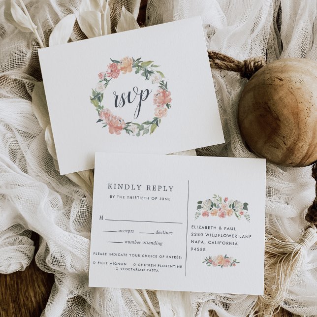 Carte postale RSVP Florale de mi-été avec choix de (Créateur téléchargé)