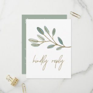 Carte postale RSVP Gold Veine Eucalyptus Menu Choi