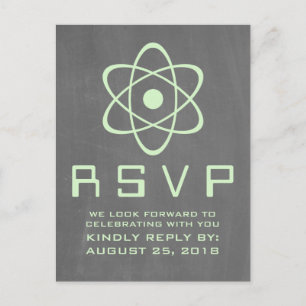 Carte postale RSVP Green Atomic Chalkboard