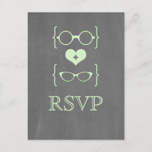 Carte postale RSVP Green Geeky Lunettes