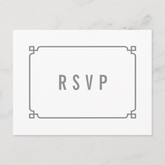 Carte postale RSVP Grey Deco Chic Wedding (Devant)