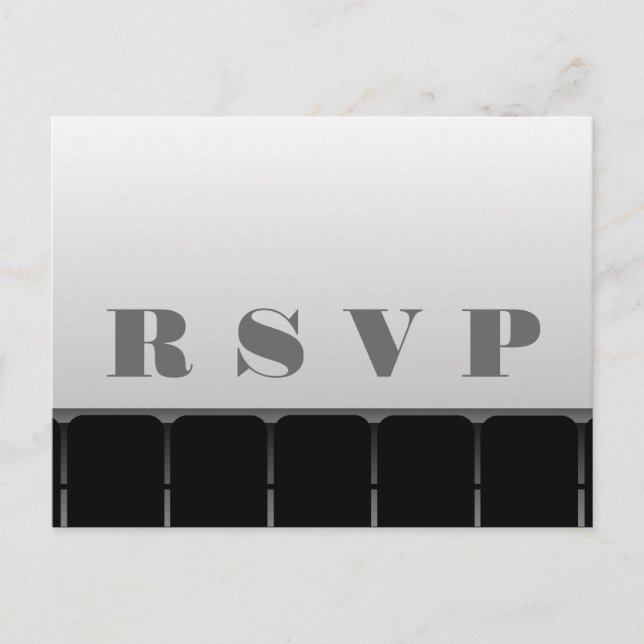 Carte postale RSVP, Gris (Devant)