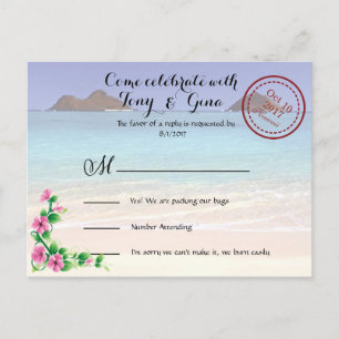 Carte postale RSVP Hawaii Destination Wedding