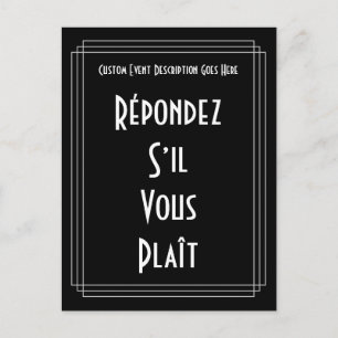 Carte postale RSVP inspirée des années 20