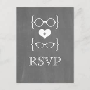 Carte postale RSVP ivoire Geeky Glasses