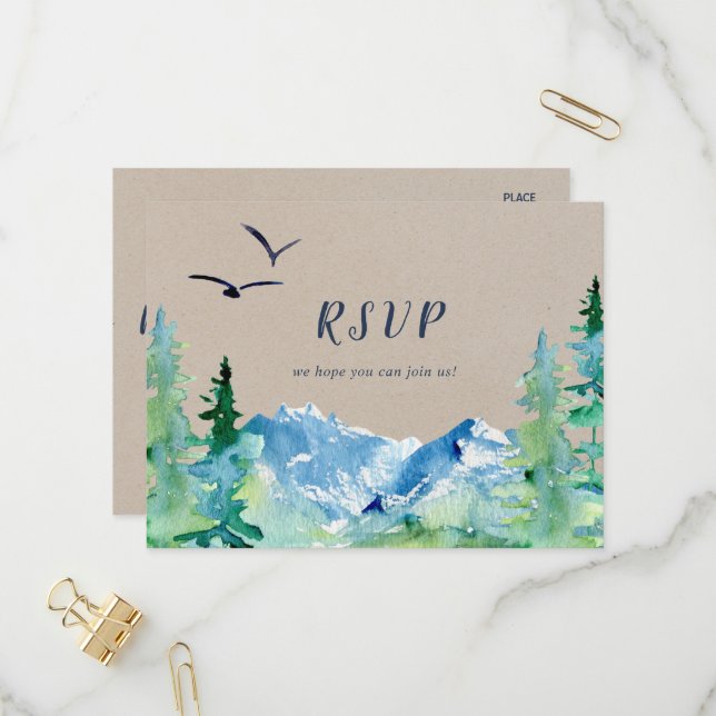 Carte postale RSVP Kraft Rocky Mountain Menu Choix (Devant/Arrière en situation)