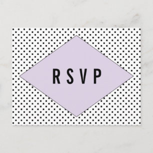 Carte postale RSVP Lilac Modern Pois