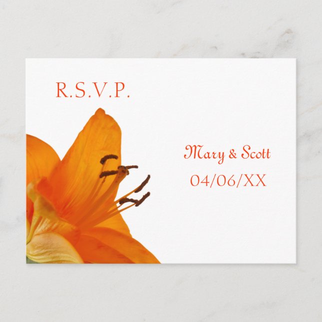 Carte postale RSVP Lily asiatique orange (Devant)
