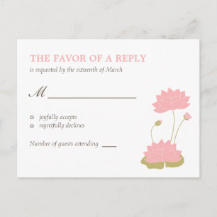 Carte postale RSVP Lotus Bloom Wedding