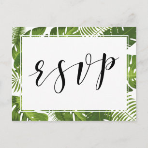 Carte postale RSVP mariage tropical