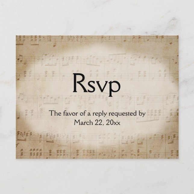 Carte postale RSVP Menu Musique (Devant)