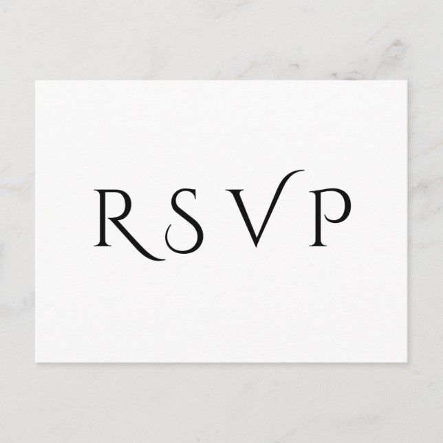 Carte postale RSVP minimale et élégante (Devant)