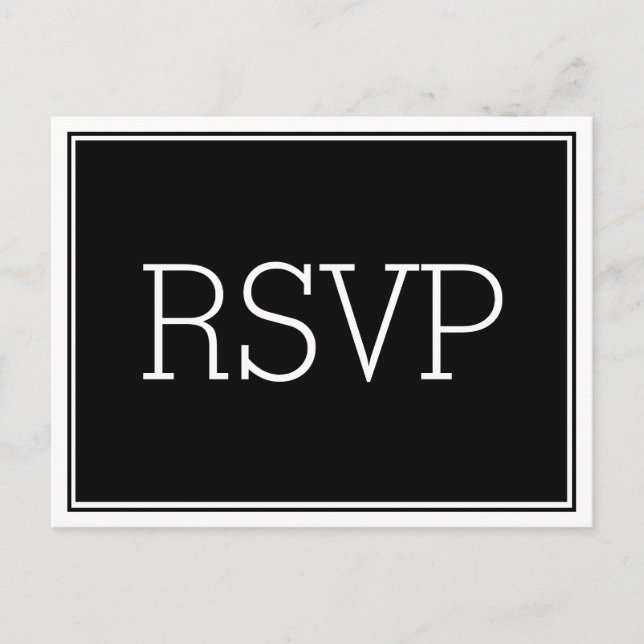Carte postale RSVP noire essentielle (Devant)