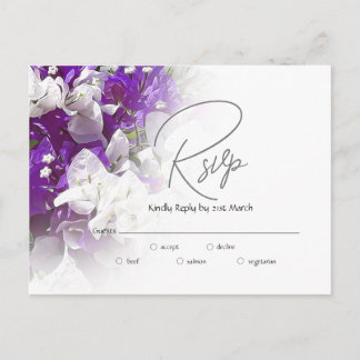 Carte Postale RSVP Postcard Response to Wedding Invite 