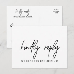 Carte postale RSVP pour demande de chanson de call