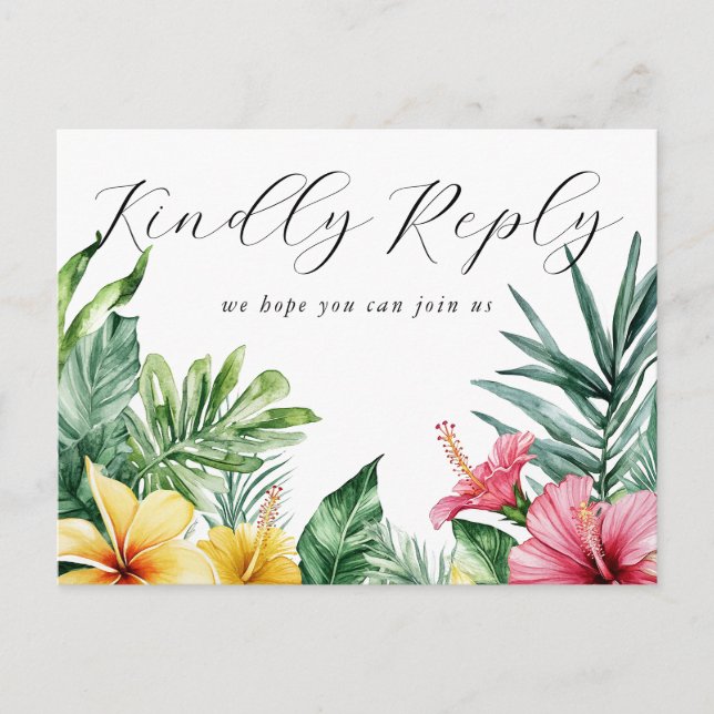 Carte postale RSVP pour demande de chanson florale (Devant)