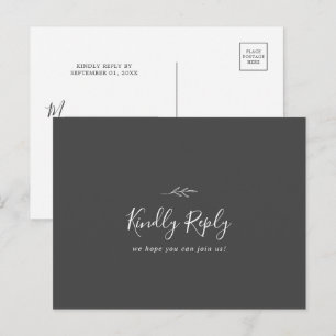 Carte postale RSVP pour demande de chanson gris fo