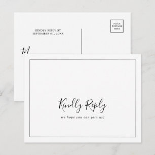 Carte postale RSVP pour demande de chanson minimal