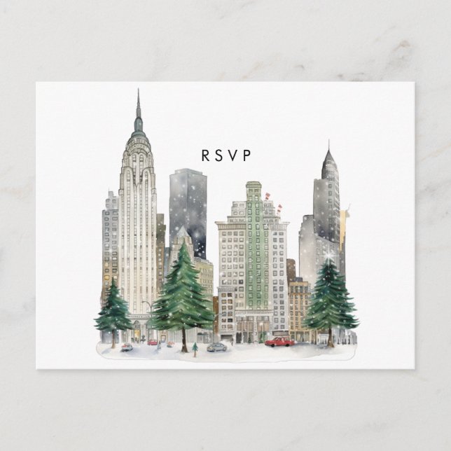 Carte postale rsvp pour les vacances d'hiver à New (Devant)