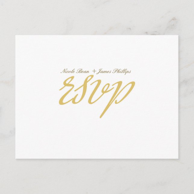 Carte postale RSVP pour mariage avec script blanc  (Devant)