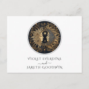 Carte postale RSVP pour mariage céleste