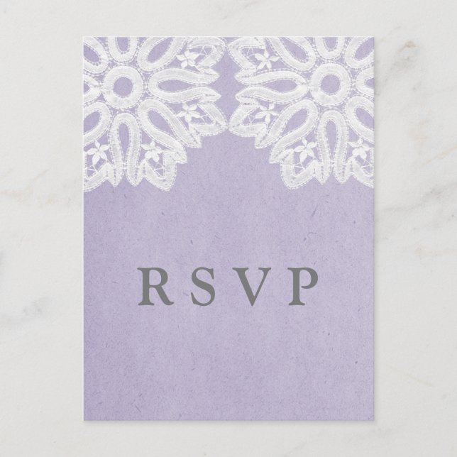 Carte postale RSVP Purple Elegant Lace (Devant)