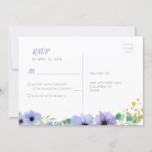 Carte postale RSVP romantique violet