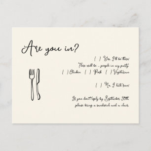 Carte postale RSVP RSVP pour mariage amusant et sc