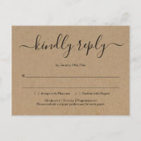 Carte postale RSVP - Rustic Kraft