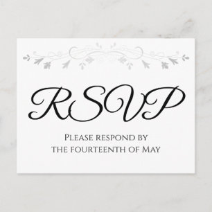 Carte postale RSVP Silver Flourish