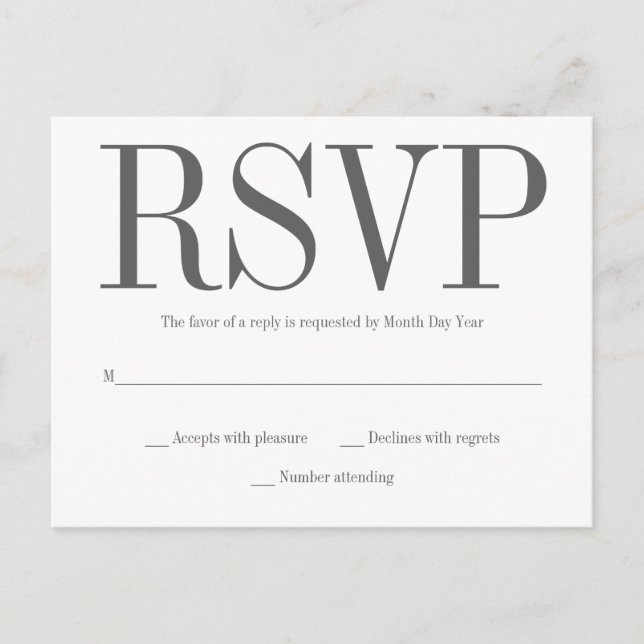 Carte postale RSVP simple (Devant)