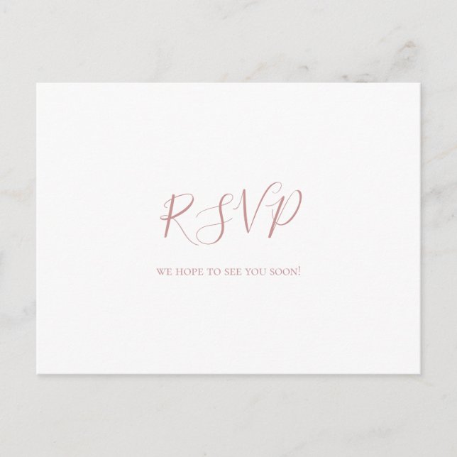 Carte postale RSVP simple et élégante Rose Gold We (Devant)