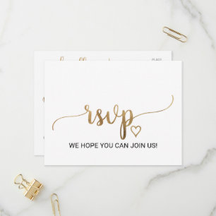 Carte postale RSVP simple or Choix du menu
