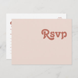 Carte Postale RSVP simple Retro Blush Pink Menu Ch