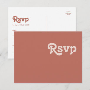 Carte postale RSVP simple Retro Old Rose Menu Choi