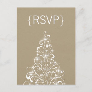 Carte postale RSVP Sparkly Holiday Tree, Latte