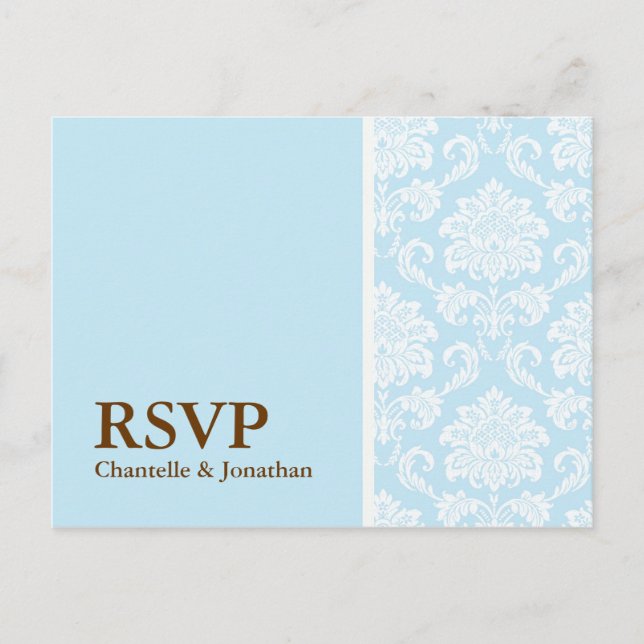 Carte postale RSVP Tiffany Damask (Devant)