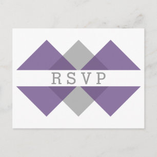 Carte postale RSVP triage géométrique gris violet