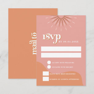 Carte postale RSVP TRIXIE Retro Pink et Orange 70'