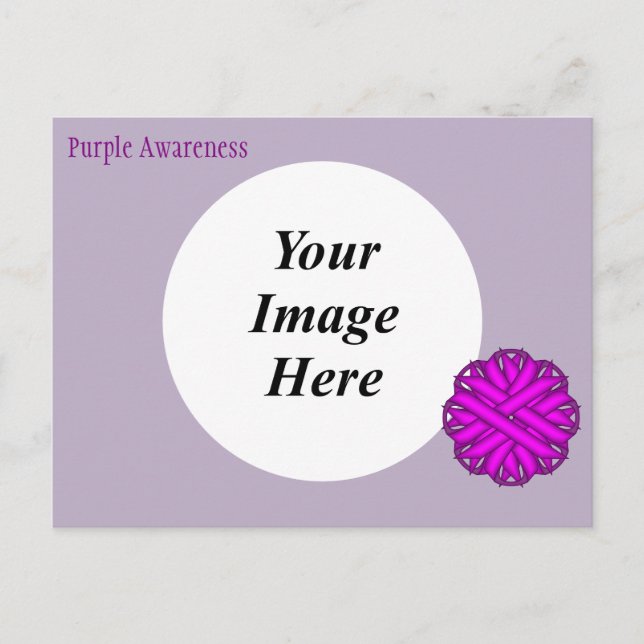 Carte Postale Ruban à fleurs violettes Modèle par Kenneth Yoncic (Devant)