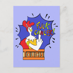Carte Postale Ruban blanc dur F**k Cancer