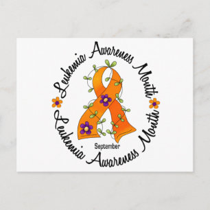 Carte Postale Ruban de fleurs du mois de sensibilisation à la le