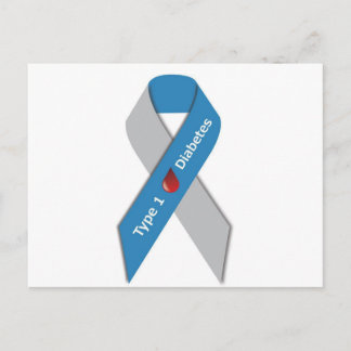 Carte Postale Ruban de sensibilisation au diabète de type 1