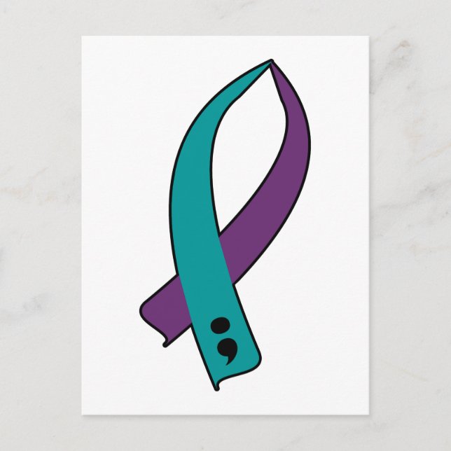 Carte Postale Ruban de sensibilisation au suicide (Devant)
