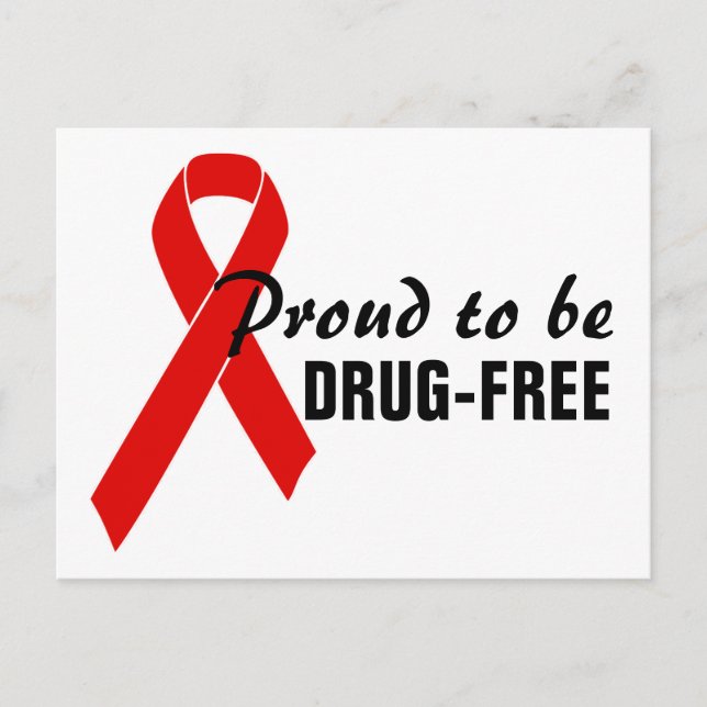 Carte Postale Ruban de sensibilisation rouge + votre message (Devant)