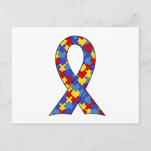 Carte Postale Ruban de sensibilisation sur l'autisme